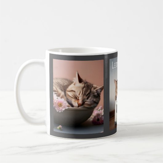 Drei Katzen-Collage Kaffeetasse (Links)