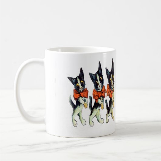Drei Katzen durch Louis Wain - Vintage Kaffeetasse (Links)