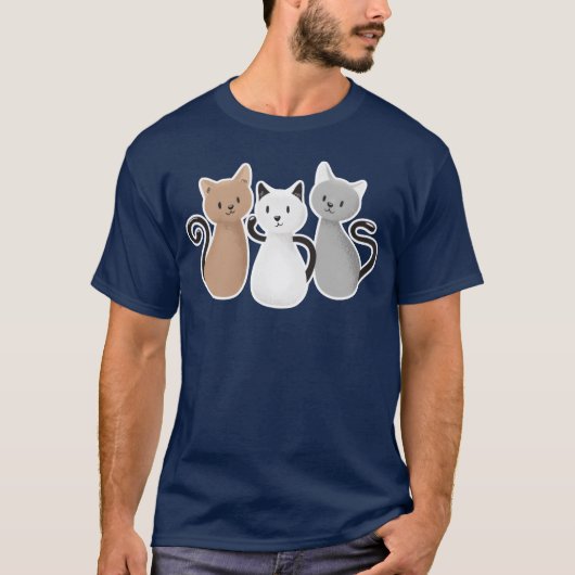 Drei Katzen Geschenk T-Shirt (Vorderseite)