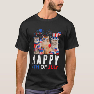 Drei Katzen glücklich zum 4. Juli Luftballonliebha T-Shirt