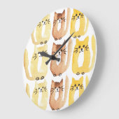 Drei Katzen Große Wanduhr (Winkel)