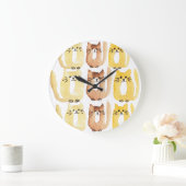 Drei Katzen Große Wanduhr (Zuhause)