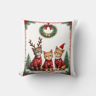 Drei Katzen Lustiger Weihnachten Katze Hässlicher Kissen