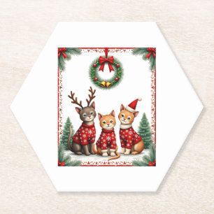 Drei Katzen lustiger Weihnachtskatze hässlicher Xm Untersetzer