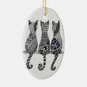 Drei Katzen Meow, fakultative Personalisierung Keramik Ornament (Rechts)