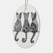 Drei Katzen Meow, fakultative Personalisierung Keramik Ornament (Links)