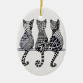 Drei Katzen Meow, fakultative Personalisierung Keramik Ornament (Vorne)