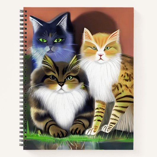 Drei Katzen mit Attitude Journal Notizblock (Vorderseite)