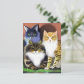 Drei Katzen mit Höflichkeit Postkarte (Stehend Vorderseite)