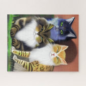 Drei Katzen mit Höflichkeit Puzzle (Horizontal)