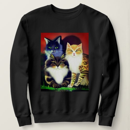 Drei Katzen mit Höflichkeit Sweatshirt (Design vorne)