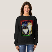 Drei Katzen mit Höflichkeit Sweatshirt (Vorne ganz)