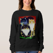 Drei Katzen mit Höflichkeit Sweatshirt (Vorderseite)