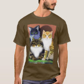 Drei Katzen mit Höflichkeit T-Shirt (Vorderseite)