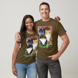 Drei Katzen mit Höflichkeit T-Shirt