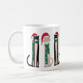 Drei Katzen mit Weihnachtshut Kaffeetasse (Links)