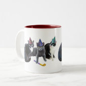 Drei Katzen Party Tasse (Vorderseite Links)