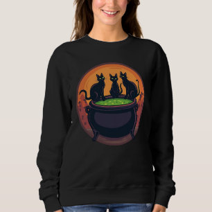 Drei Katzen und Witchy Vibe, Halloween-Ästhetik Sweatshirt