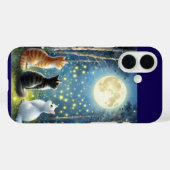 Drei Katzen unter Vollmond Case-Mate iPhone Hülle (Rückseite (Horizontal))