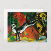 Drei Katzen von Franz Marc Postkarte (Vorne/Hinten)