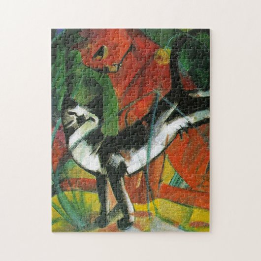 Drei Katzen von Franz Marc Puzzle (Vertikal)
