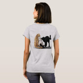 Drei Katzen vorne und hinten T-Shirt (Schwarz voll)