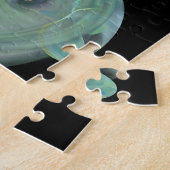 Drei Katzenaugen im Meer Grün Abstrakt Puzzle (Seite)