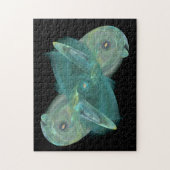 Drei Katzenaugen im Meer Grün Abstrakt Puzzle (Vertikal)