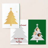 Drei Katzenfotos, Personalisiertes Weihnachten Folienkarte (Anzeige)
