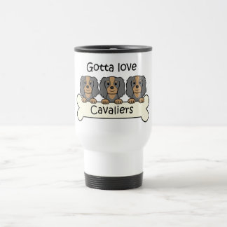 Drei Kavalier-König Charles Spaniels Reisebecher