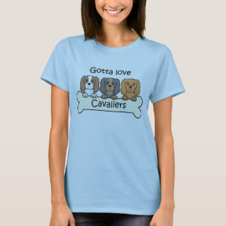 Drei Kavalier-König Charles Spaniels T-Shirt