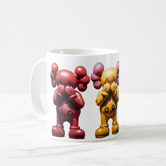 Drei Kaws Kaffeetasse (Vorderseite Links)