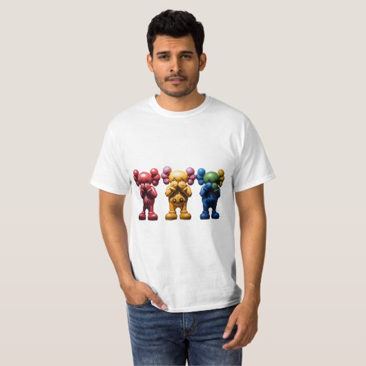 Drei Kaws T-Shirt (Vorne ganz)