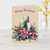 Drei Kerzen Weihnachten Karte (Gelbe Blume)