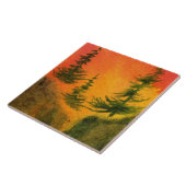 Drei Kiefern bei Sonnenaufgang / Sonnenuntergang m Fliese (Seite)