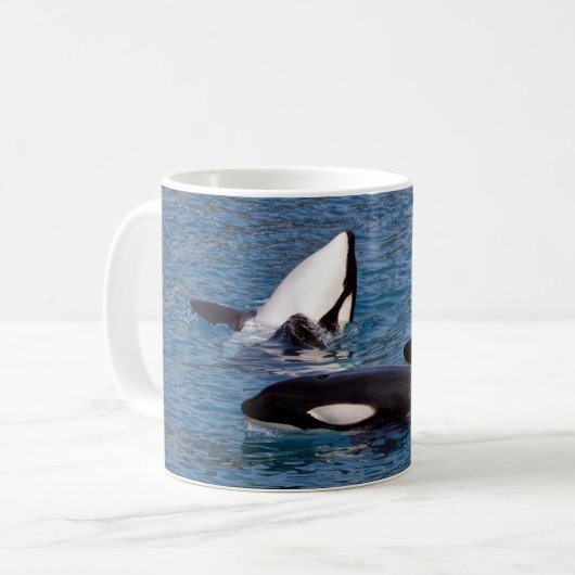 Drei Killerwale Kaffeetasse (Vorderseite Links)