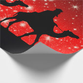 DREI KINDER AUF ROtem SKY MIT STARTEN Geschenkpapier (Ecke)