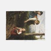 Drei Kinder, die wilde Berries im Wald picken Fleecedecke (Vorderseite (Horizontal))