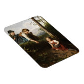 Drei Kinder, die wilde Berries im Wald picken Magnet (Rechte Seite)