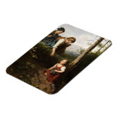 Drei Kinder, die wilde Berries im Wald picken Magnet (Linke Seite)