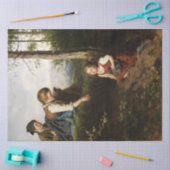 Drei Kinder, die wilde Berries im Wald picken Seidenpapier (Basteln)