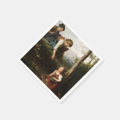 Drei Kinder, die wilde Berries im Wald picken Serviette (Ecke)