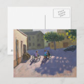 Drei Kinder mit Fahrrädern Spanien Postkarte (Vorne/Hinten)