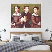 Drei Kinder mit Hund, Kunstmalerei Leinwanddruck (Insitu (Schlafzimmer))