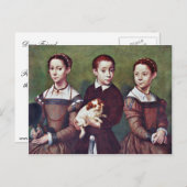 Drei Kinder mit Hund von Anguissola Sofonisba Postkarte (Vorne/Hinten)