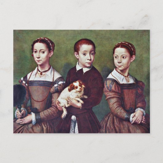 Drei Kinder mit Hund von Anguissola Sofonisba Postkarte (Vorderseite)