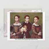 Drei Kinder mit Hund von Anguissola Sofonisba Postkarte (Vorne/Hinten)