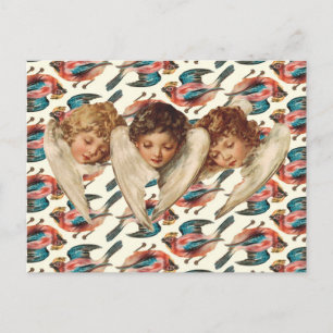 Drei Kinderengel - Vintage Kitsch Kunst Postkarte