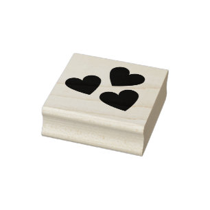 Drei klassische Niedliche feste Herzen Minimalisti Gummistempel