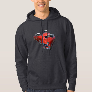 drei klassische rote und weiße Vintage-Autos, Hoodie